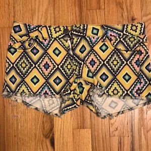 Multicolor fringe shorts